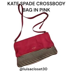 KATE SPADE crossbody bag (pink and black stripes)